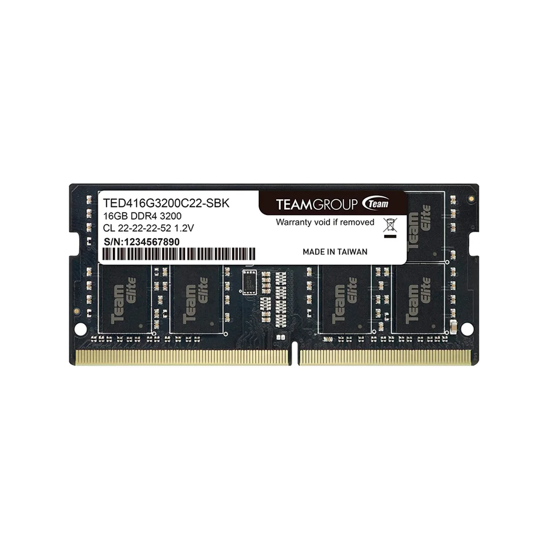 Memoria-TeamGroup-ELITE-16GB-DDR4-3200-MHz-1.2V-CL22-22-22-52.webp Memoria SO-DIMM TeamGroup Elite, 16GB DDR4-3200MHz (PC4-25600) 1.2V, CL22 - Imagen 1