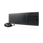 Teclado + Mouse Lenovo, Inalámbrico, Color Negro, (Kit Combo)